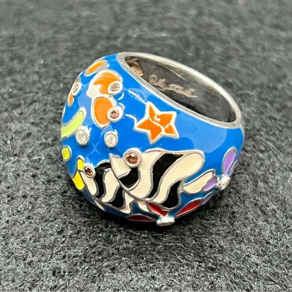 Belle Etoile Angelfish Ring -Ocean Blue Size 6 Sterling 925